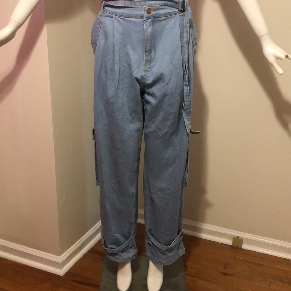 NWT denim cargo jeans